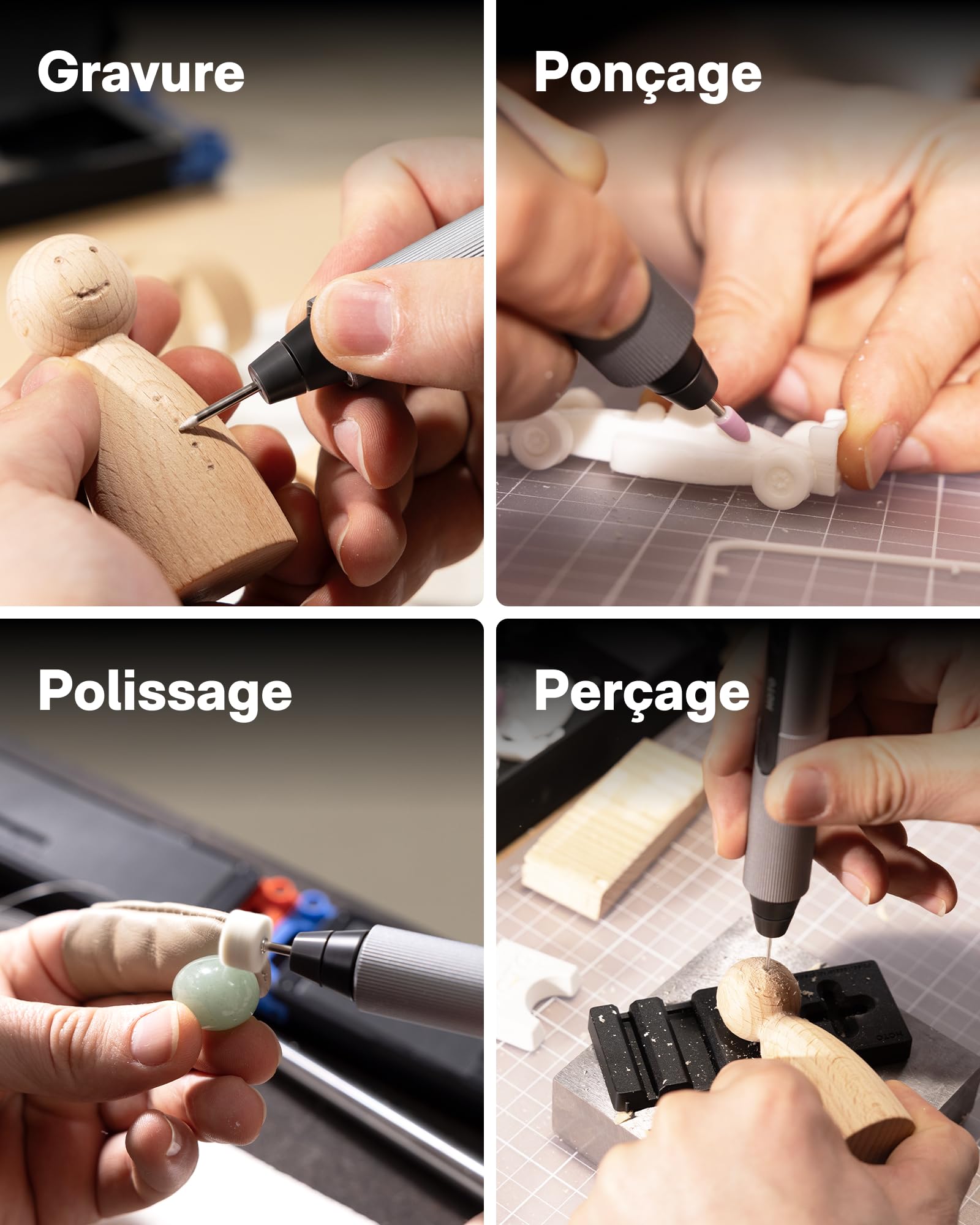 HOTO SNAPBLOQ R-A04 Kit d'Outils Rotatifs Électriques Mini, 38 en 1 Stylo pour Gravure, Mini Outils de Gravure pour Levigage, Polissage, Perçage, Gravure, Artisanat Fait Maison