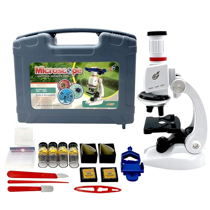 Buy Microscope for Kids 100X 1200X, Young Scientist Microscope Set, Beginner STEM Kit