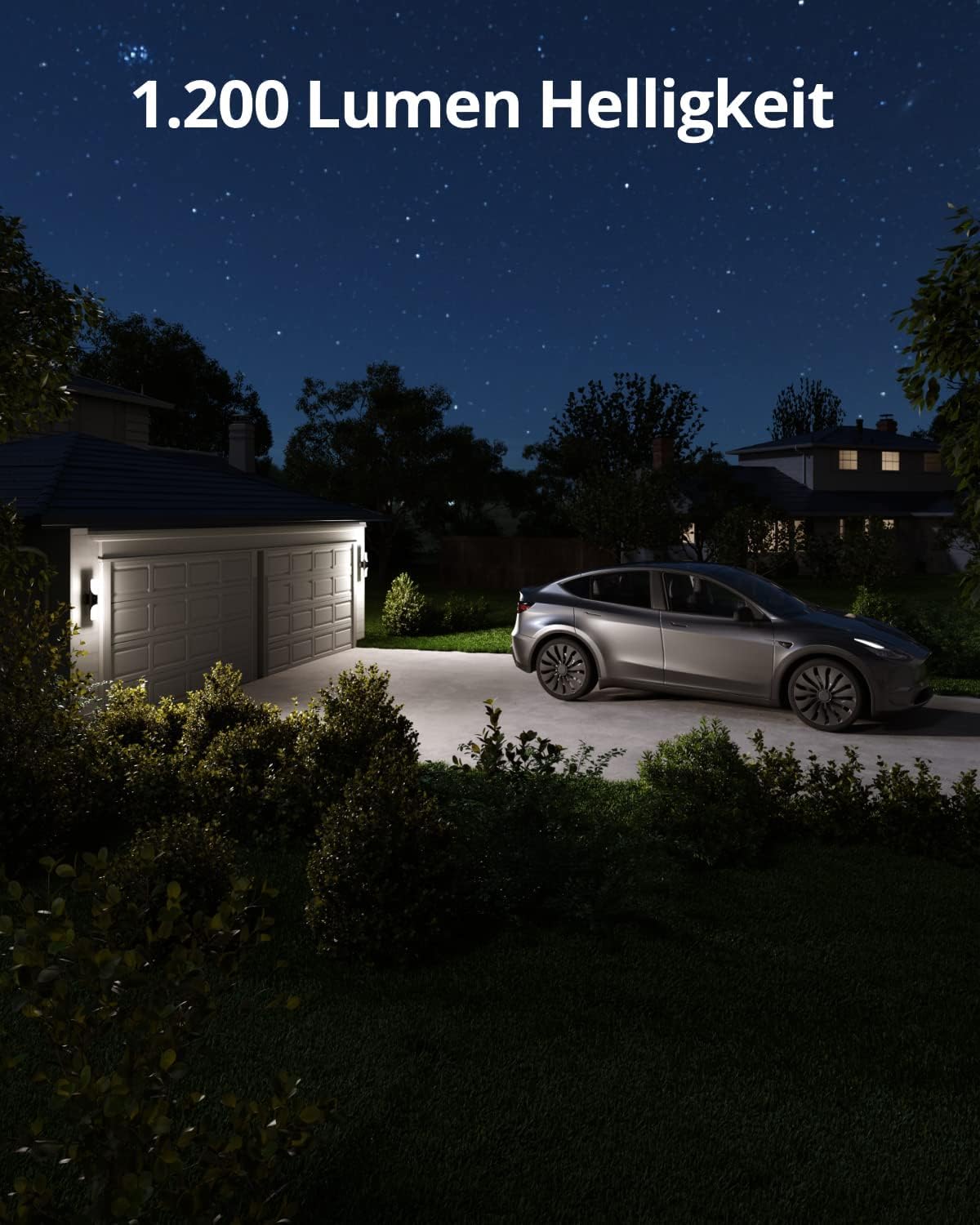 eufy Security Wall Light Cam S100, Außenleuchte mit Kamera, 2K Überwachung, 1200 Lumen, Farbige Nachtsicht, KI Erkennung, IP65