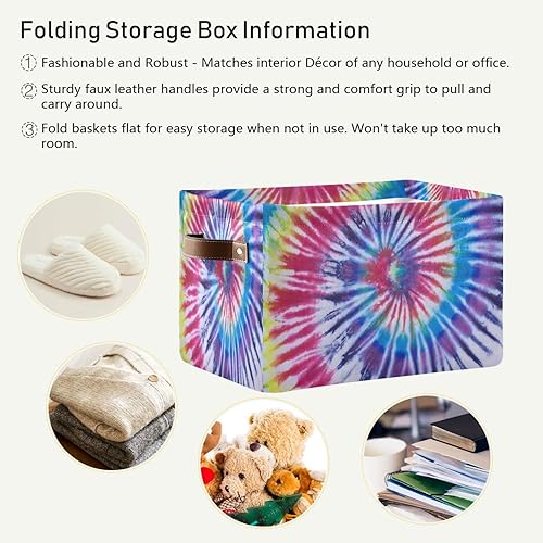 Miniatura 68 de AUUXVA Cesta de almacenamiento con textura de mármol de oro rosa, caja de almacenamiento de lona duradera plegable para juguetes, cesta organizadora