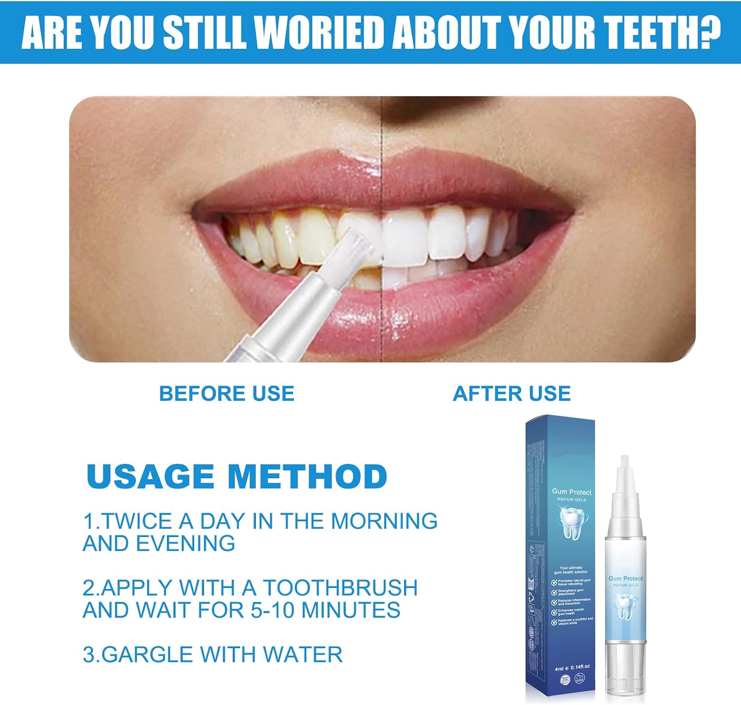 2Pcs Gum Repair Gel,Gum Repair for Receding Gums, for Daily Gum Health & Comfort