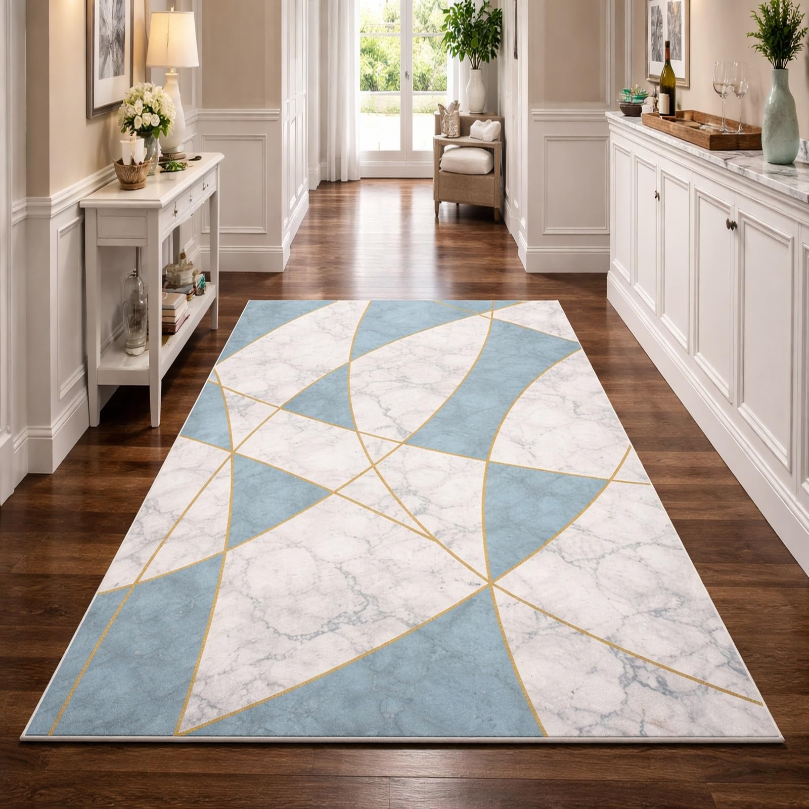 Tapis de salon moderne facile d'entretien pour grand séjour et entrée