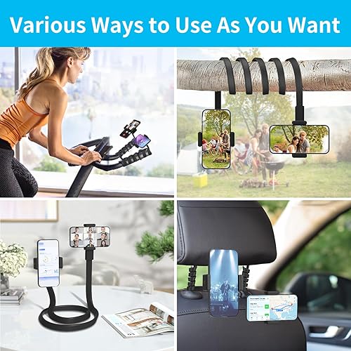 Miniatura 7 de Chunxiao Soporte universal flexible para micrófono para teléfonos inteligentes de 3.5 a 7.5 pulgadas, soporte de teléfono celular ajustable doble