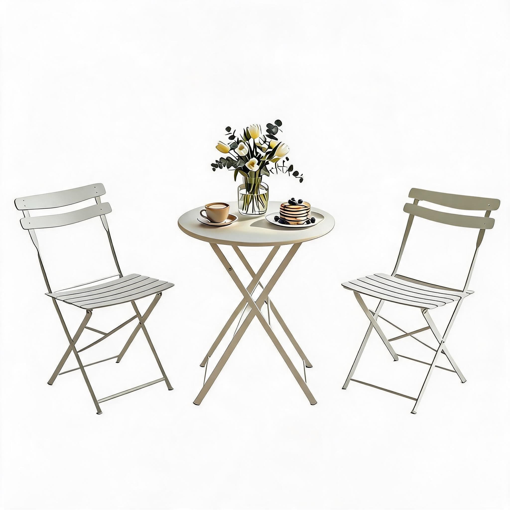 Aptliton 3-Piece Patio Bistro Set for Outdoor, Folding Patio Furniture