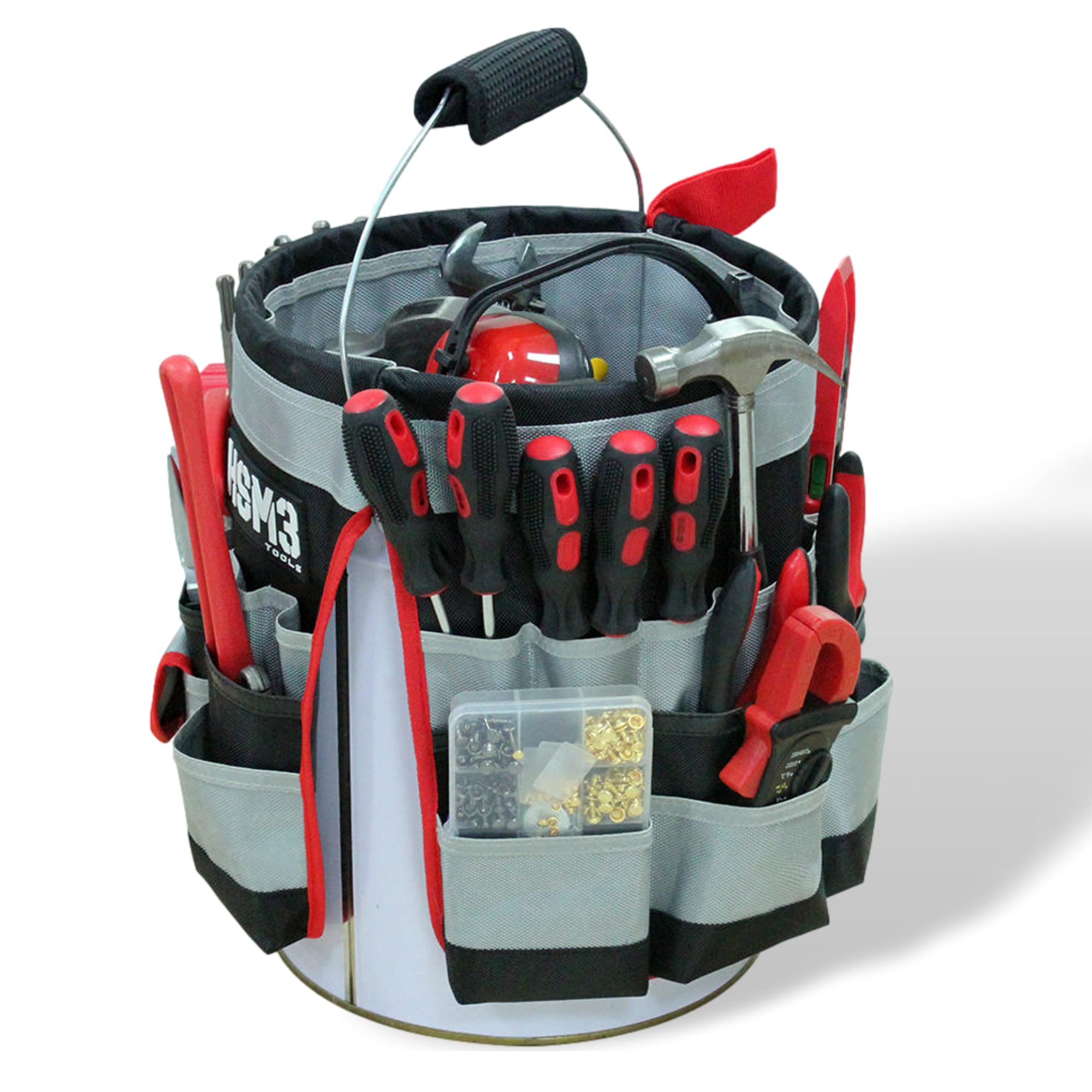 HSM3 Bucket Tool Organizer with 62 Pockets Fits Bucket Caddy 5 Gallon