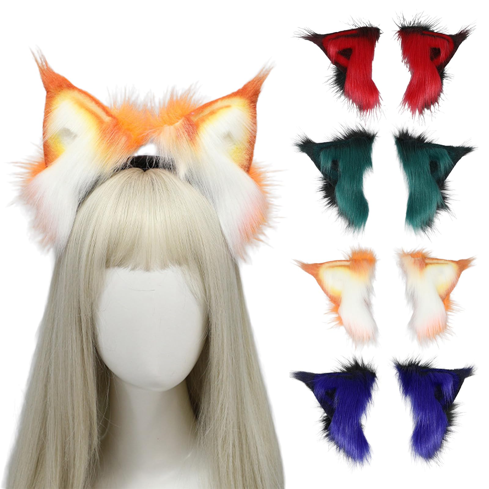Serre-tête avec oreilles de chats - Bandeau d'oreille mobile - Serre-tête pour femme à thème féminin - Sous-cultures