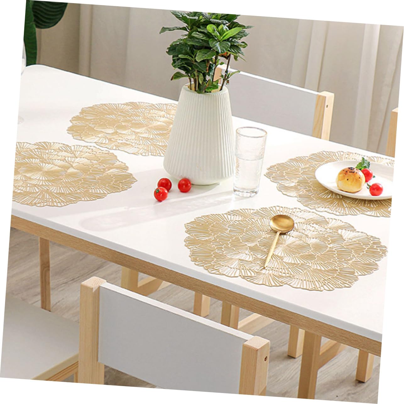 Manteles Individuales Decorativos de Hoja de Ginkgo PVC 12 Piezas