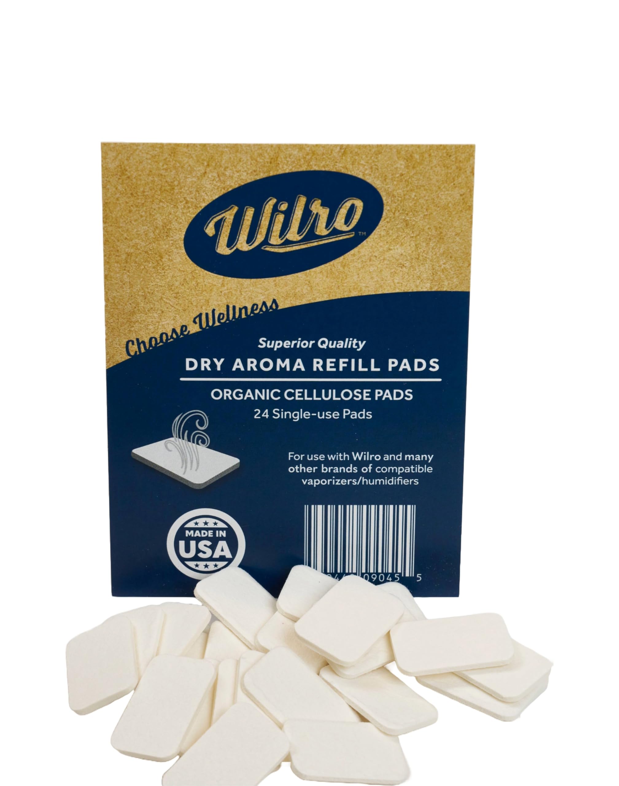 Wilro Paquete de 24 humidificadores, difusores de aroma, almohadillas de recambio de aroma vaporizador, repuesto sin perfume, compatible con Dreo, Vicks, Wilro y otros