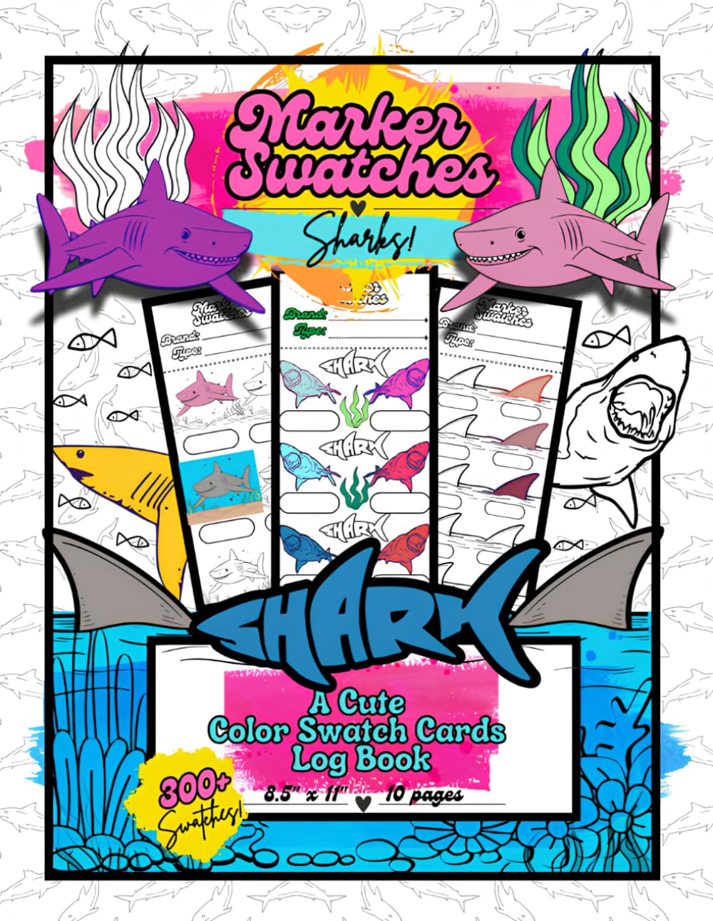 Marker Swatches: Sharks! | A Cute Color Swatch Cards Log Book