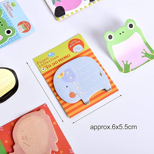 Miniatura 3 de 320 notas adhesivas de animales, autoadhesivas, lindas notas con forma de dibujos animados para estudiantes de oficina, compañeros de habitación,