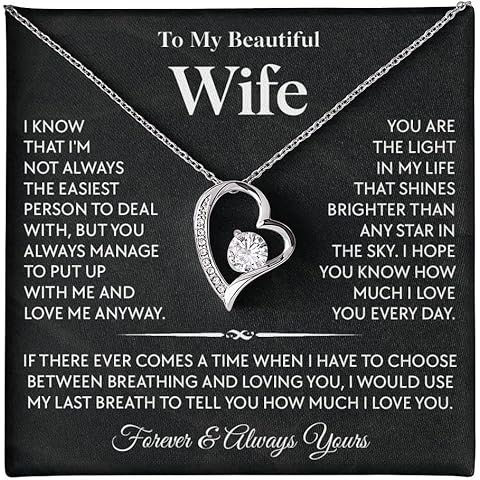 CALLA DECORGIFTS Jewelry To My Wife, To My Wife Necklace, Forever Love Necklace, Gift For Future Wife, Gift for her, Gifts For Wife Romantic, Christmas Birthday Gift, Valentine Gift