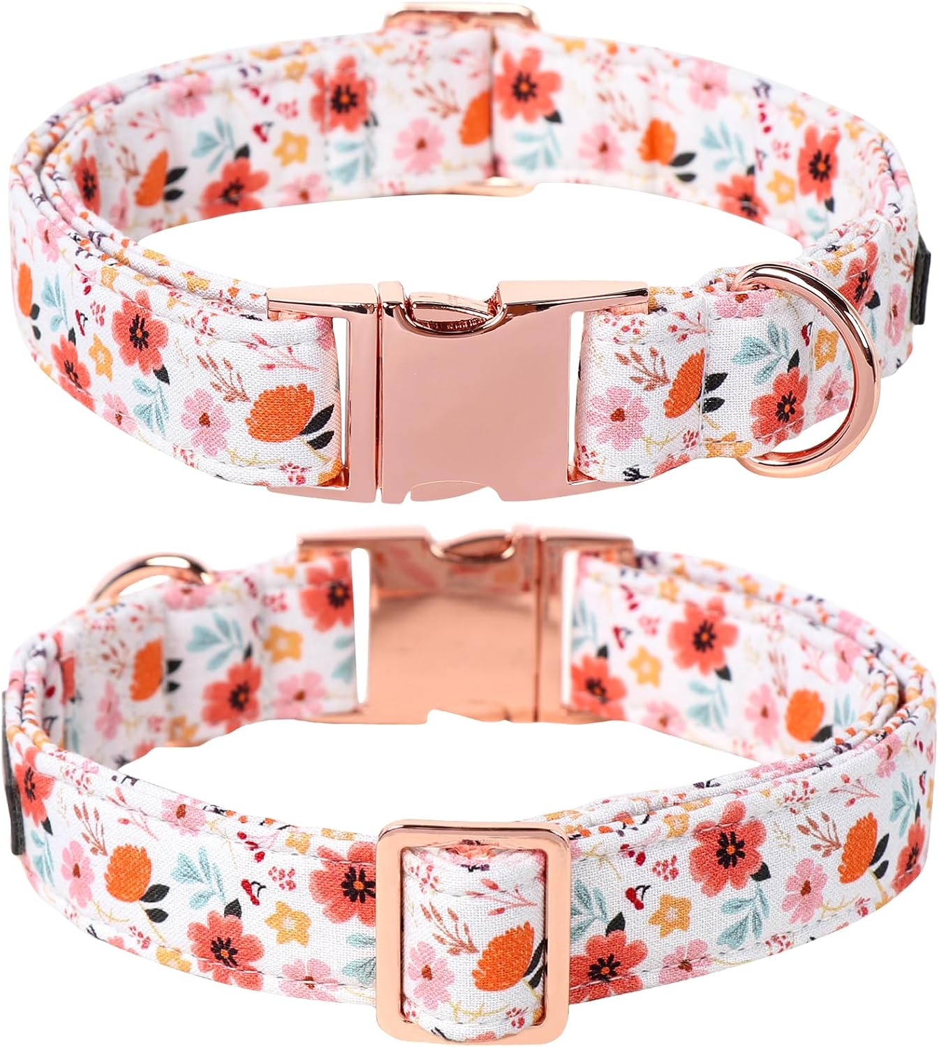 Lionet Paws Dog Collar, Adjustable Cute Collar with Metal Buckle for Male Female Puppies,Summer Flower, Small, Neck 10-16 inches image 5