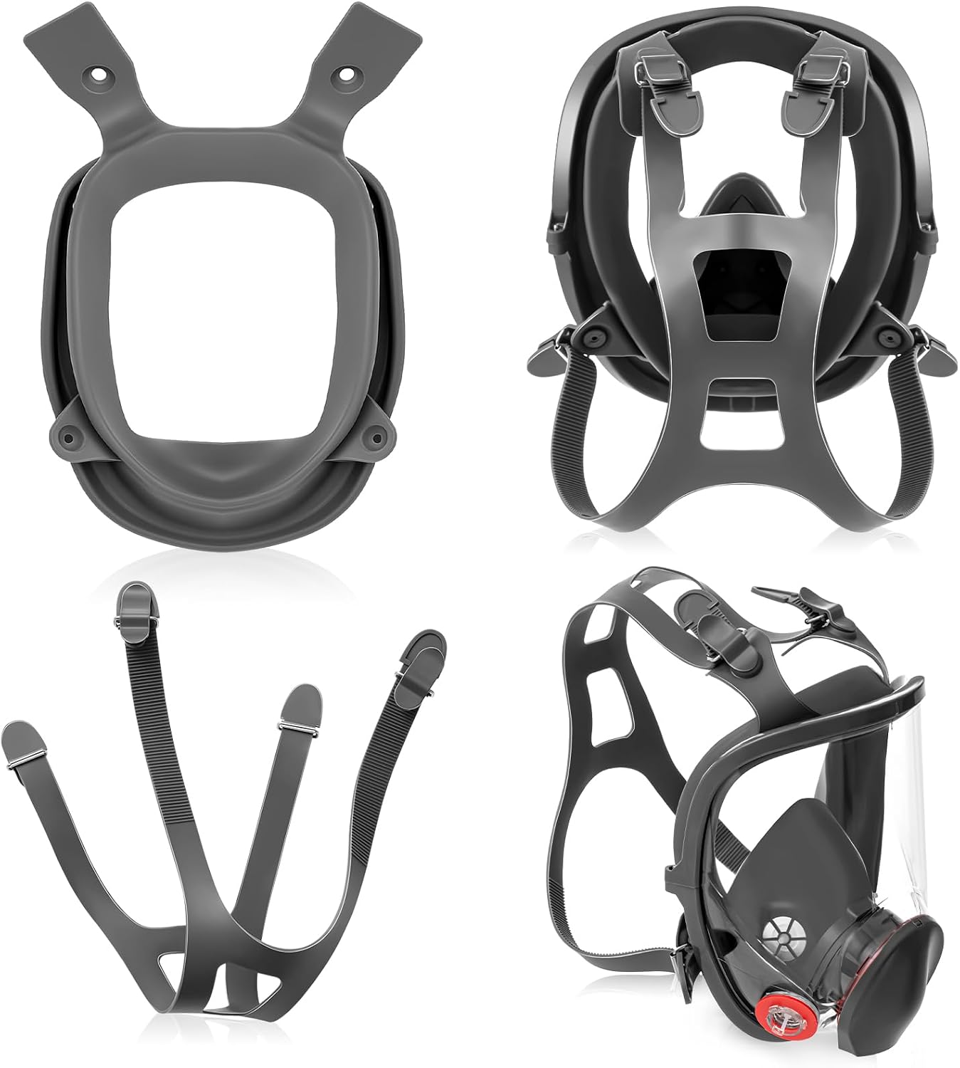 4 Pcs Rubber Ring,Head Harness Respirator Strap for Full Facepieces | Respiratory Cover Replacement Part, Compatible with 6000 Series, 6800series Respiratory Protection