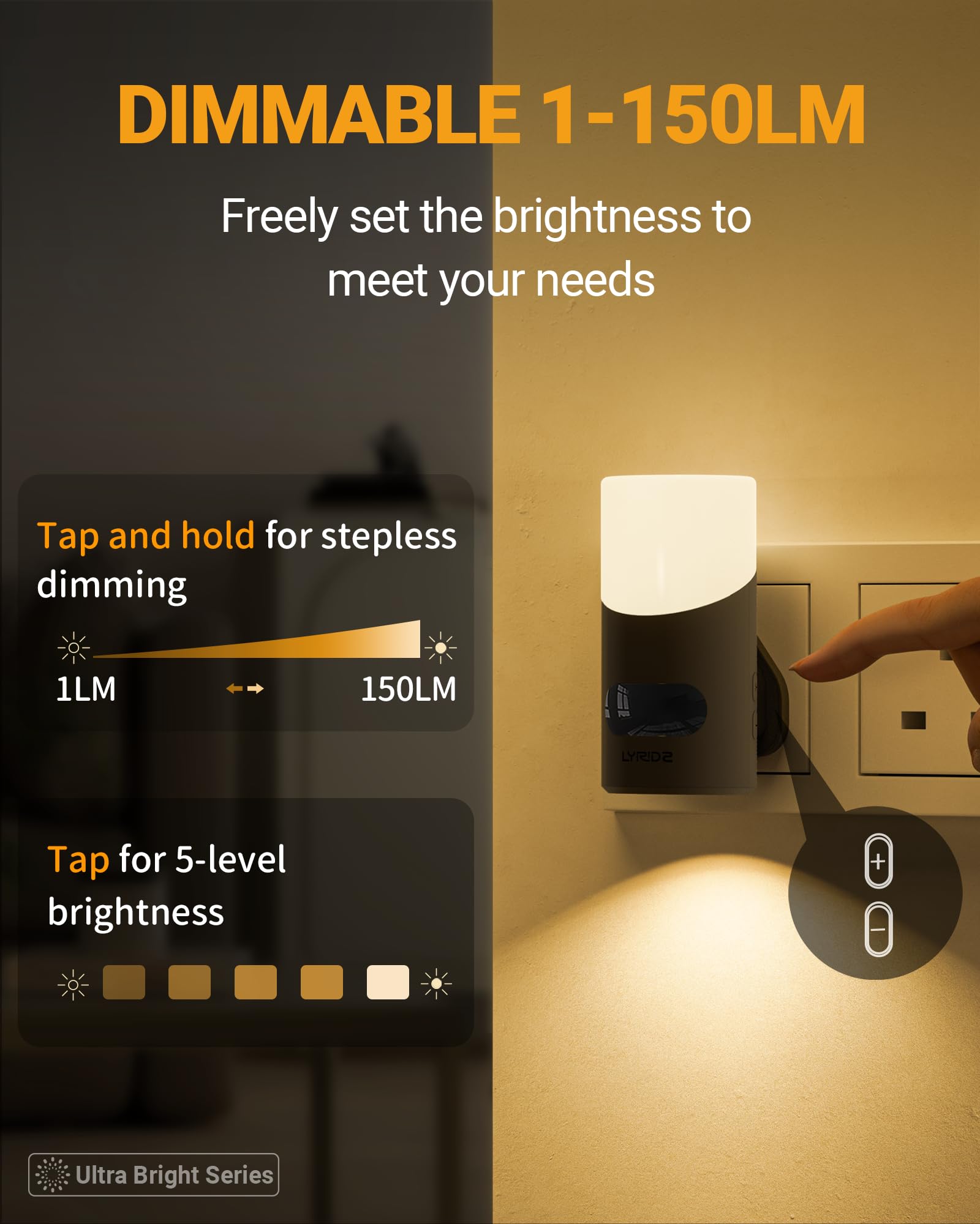 Lyridz Night Light Plug in Wall with Motion Sensor Up-and-Down Glowing - Image 4