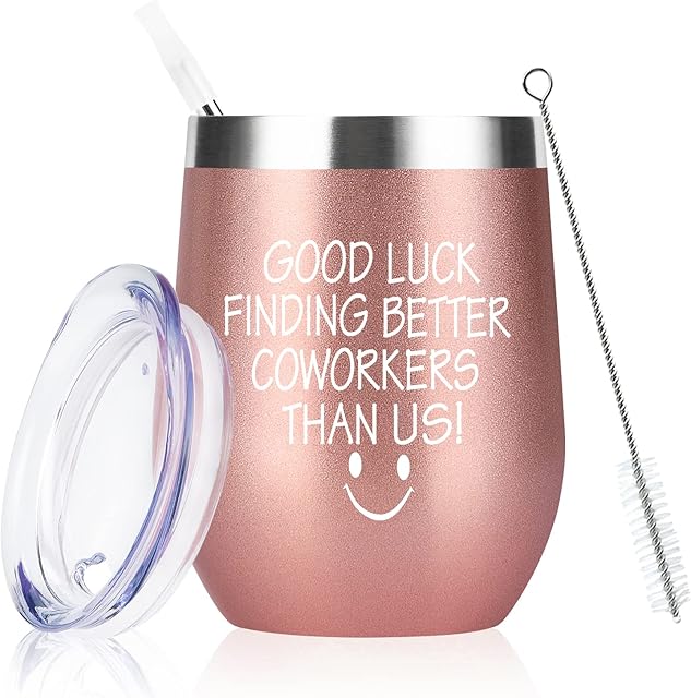 Going Away Gift for Coworker Leaving Gifts for Women-Good Luck Finding Better Colleagues Than US 12 Oz Office Tumbler Gifts - Goodbye Farewell Gifts for Coworkers, New Job Gifts for Women (Rose Gold)
