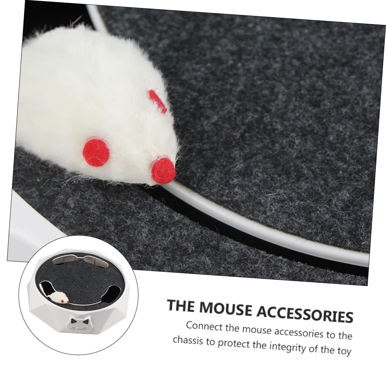Juguete Eléctrico de Ratón Excavador para Gatos, Blanco, Abs | Acción Automática de Esconderse y Salir, Portátil, Funciona 3 Pilas Aa