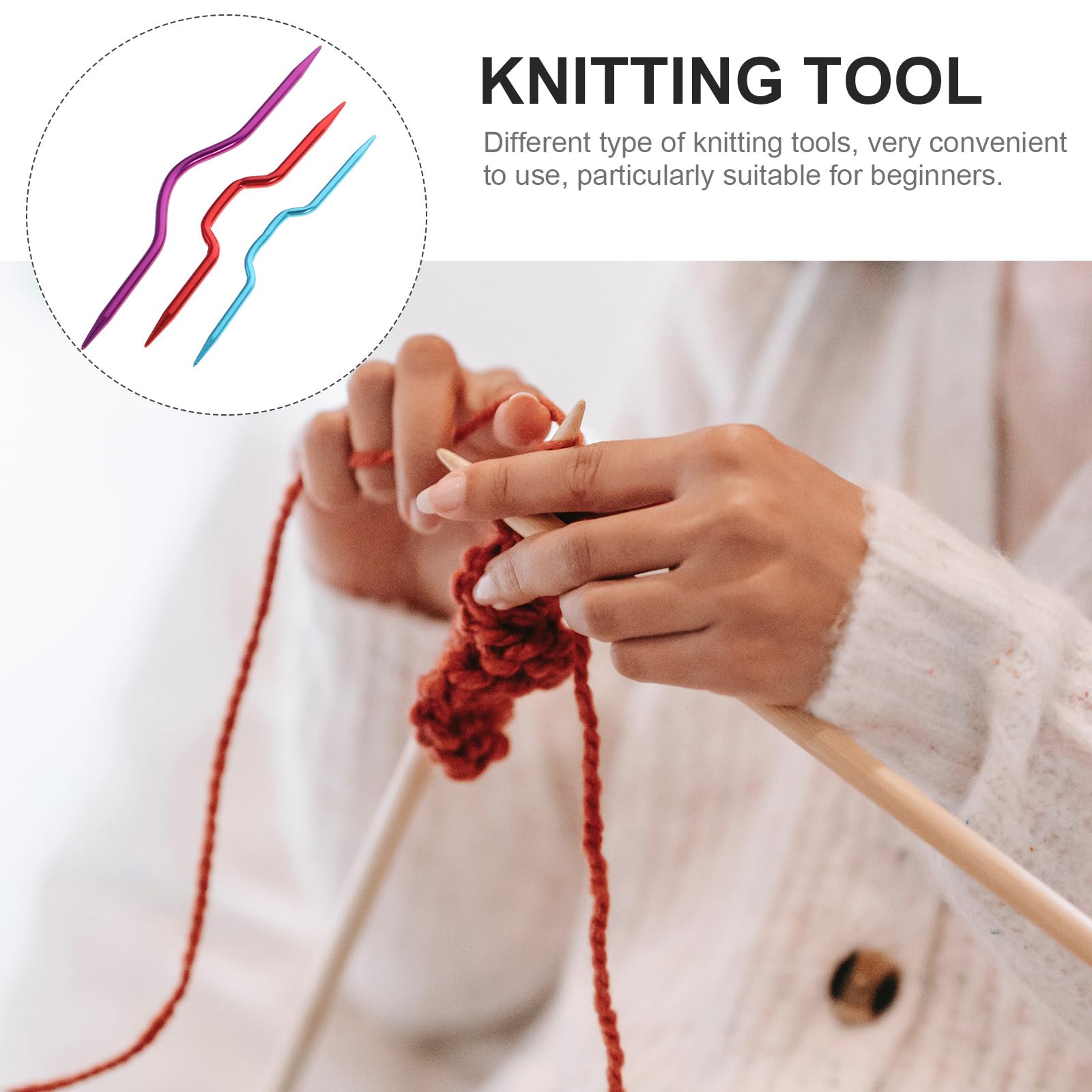 HEALLILY Lot De 3 Aiguilles à Tricoter Courbées Pour Tricot à La