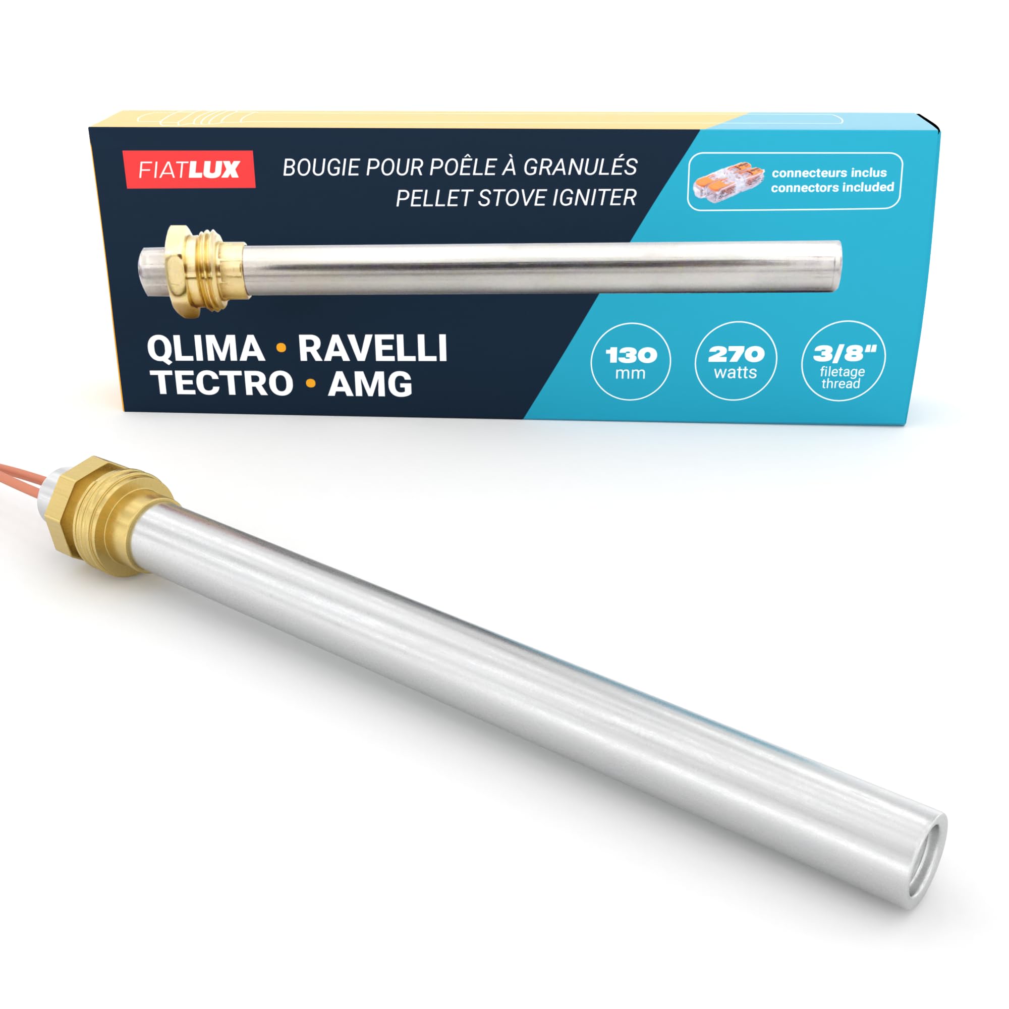 Candeletta Stufa a Pellet compatibile Ravelli Tectro AMG 130/140mm 270W Filettatura 3/8