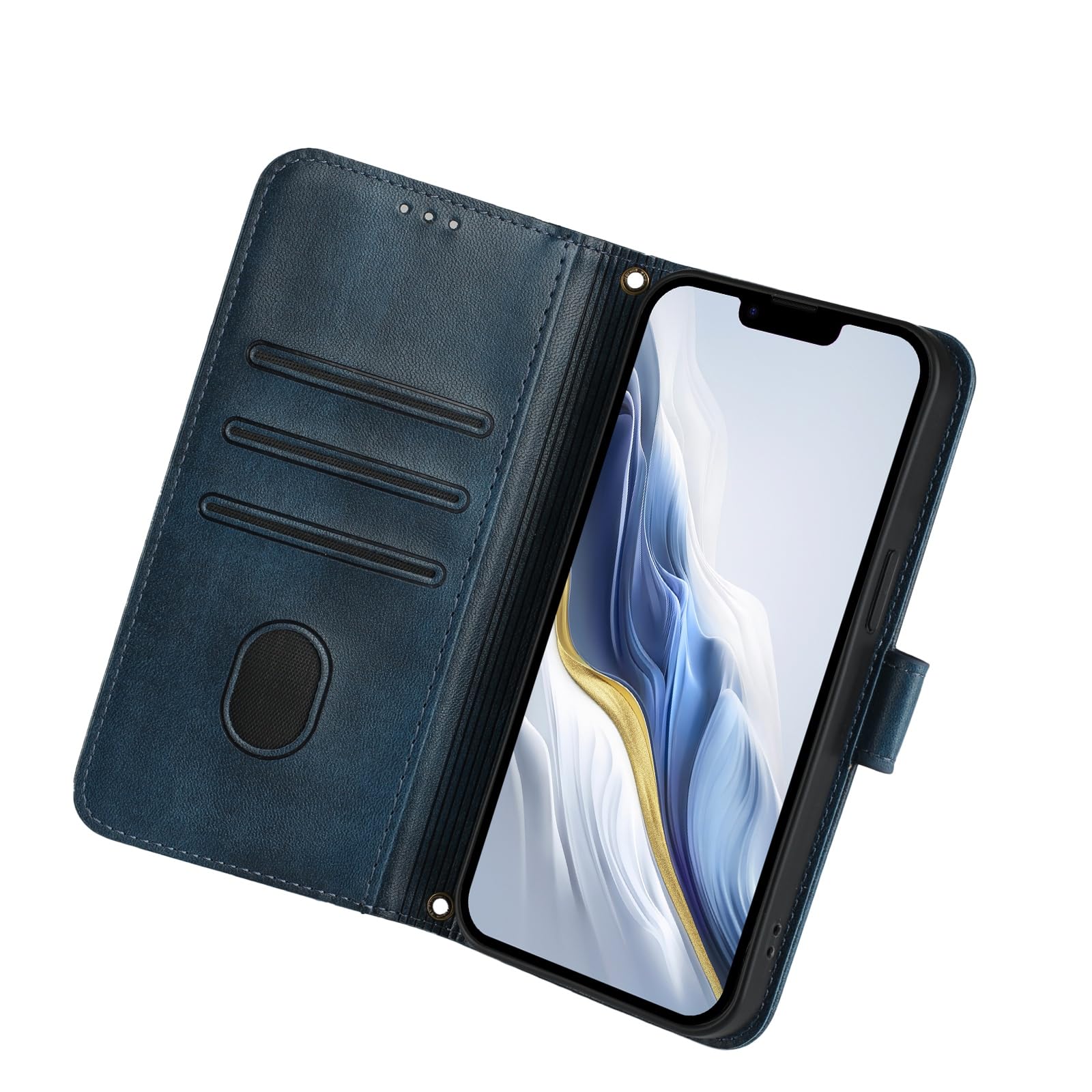 Custodia Portafoglio In Pelle Blu Magnetica Per Moto E15 E14 G06 G05 G15 &ndash; Flip Case