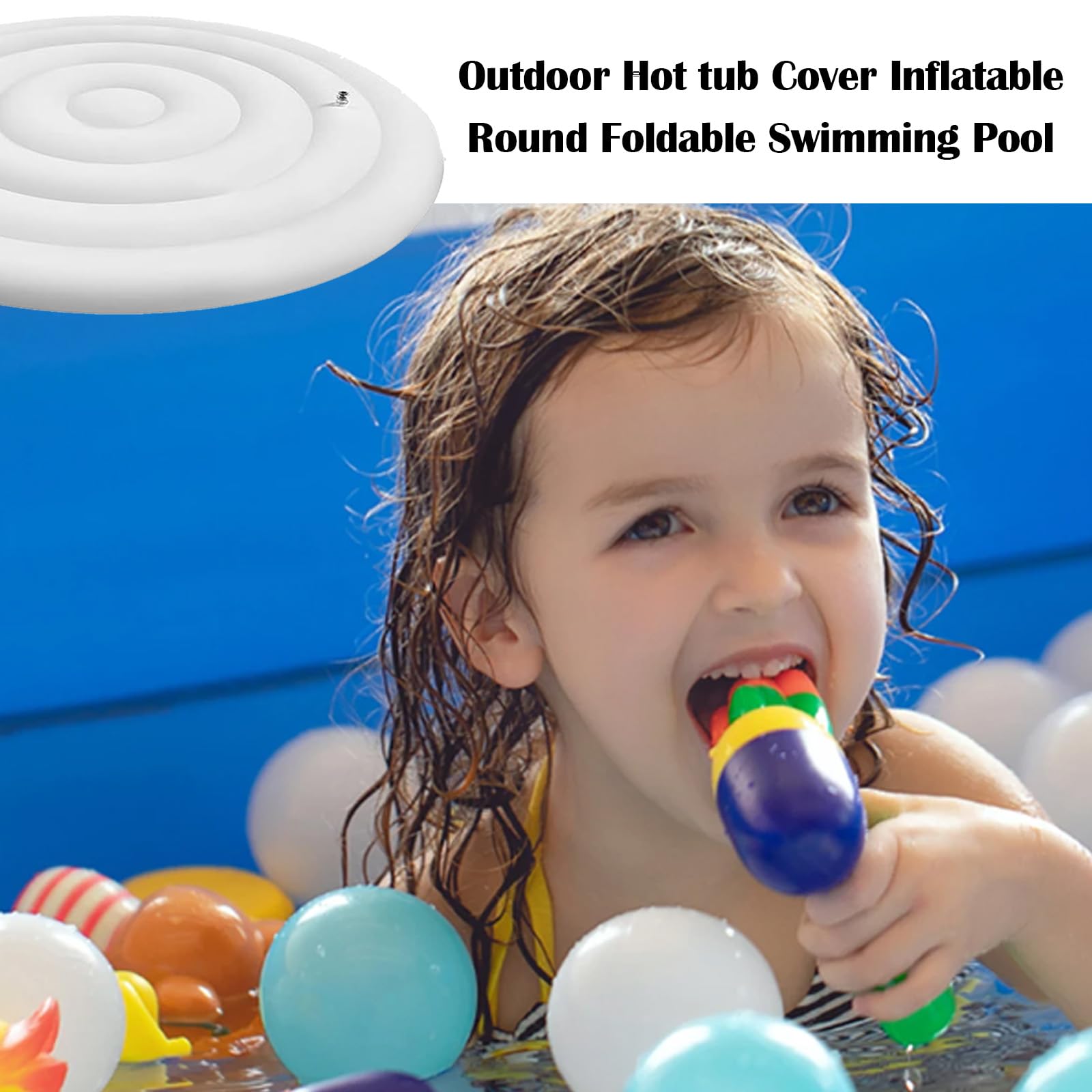 Cubierta Inflable para BañEra De Hidromasaje, 145CM Cubierta Inflable para Piscina Resistente Al Viento Impermeable A Prueba De Polvo Accesorios para Piscina Protege Tu BañEra De Hidromasaje