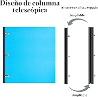 Vista 2 de INFUN Carpeta telescópica de 3 anillas, 4 unidades, carpeta portátil de plástico de 3 anillos con lomo telescópico, carpetas con cubierta frontal