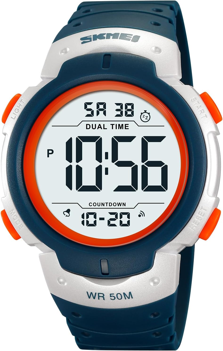 Mens Digital Watch Large Display Easy to Read Time Sports Watches Multifunction Stopwatch Timer Alarm Dual Time Date LED Light Wrist Watches for Men Women