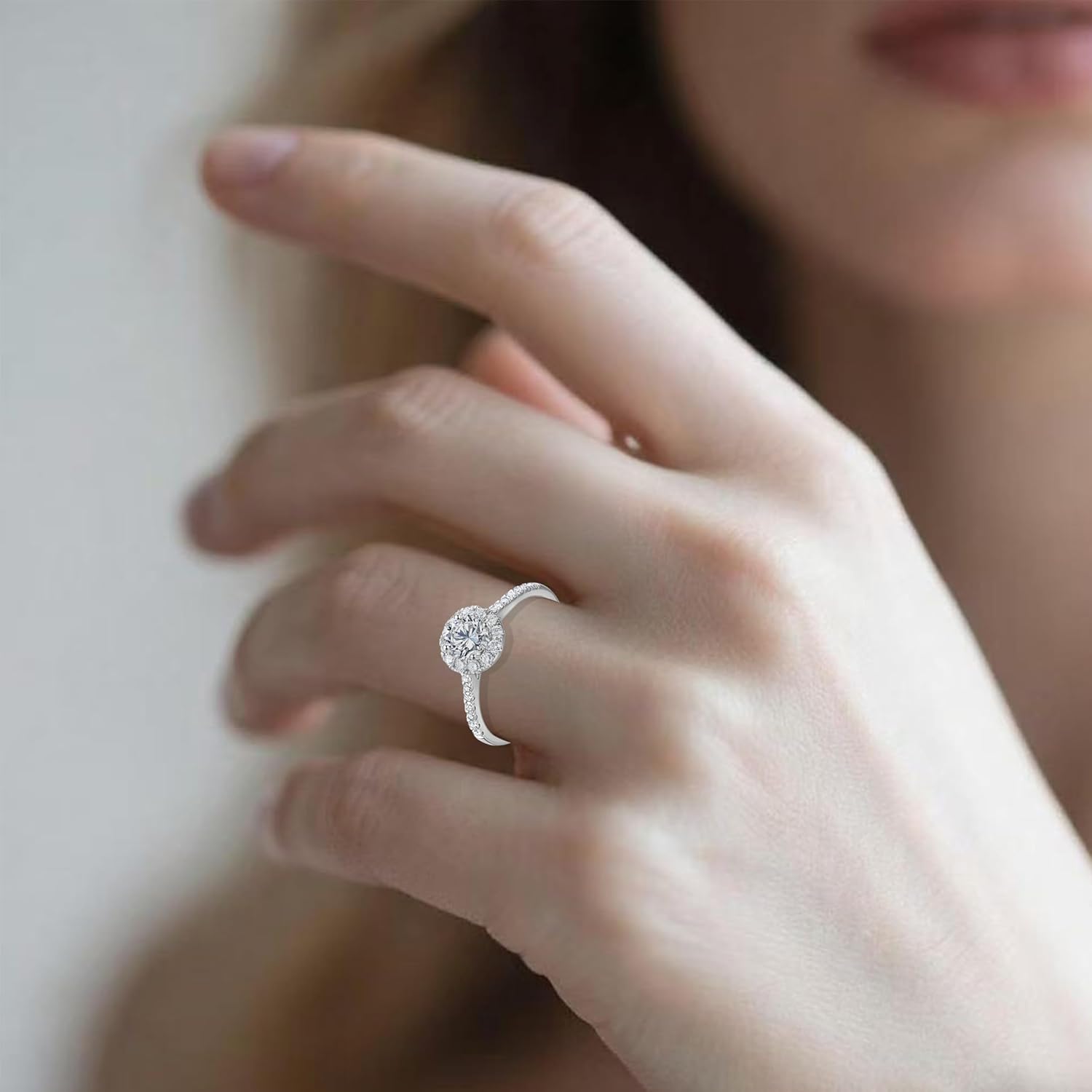 Halo 14k White Gold 0.5 to 2.5 Cttw IGI Certified LAB Grown Diamond Engagement Rings with Side Stones, Anniversary Wedding Promise Rings Jewelry Gifts for Women, Clarity VS1-VS2, D E F Color - Image 6