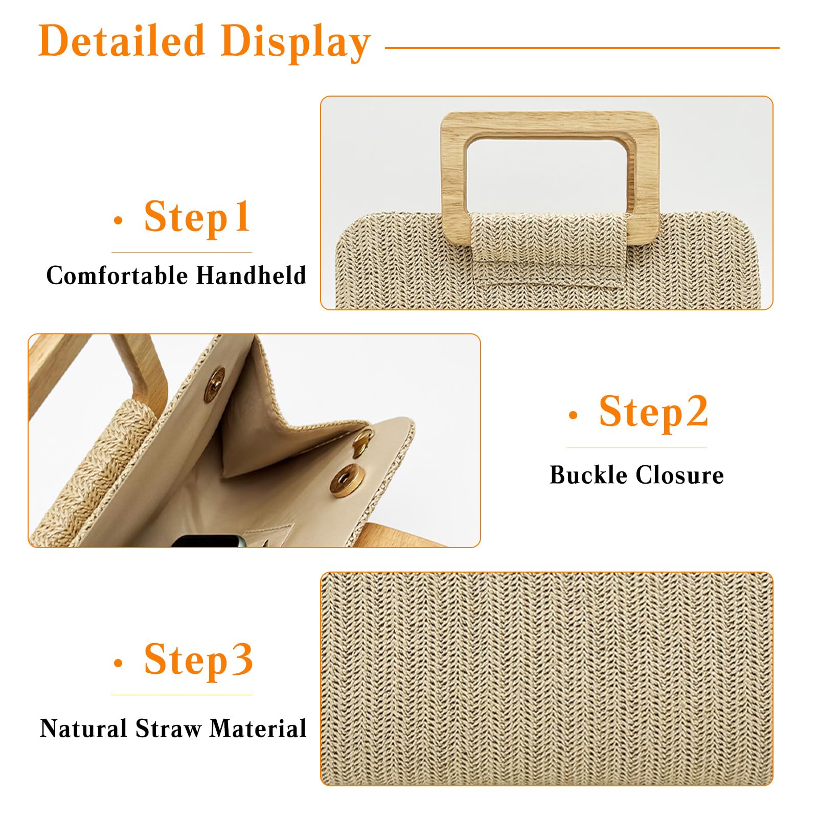 CORIOS Damen Strohtasche Abendtasche Frauen Gewebte Tasche Hochzeit Brautbörse Elegante Clutch Tasche Klein Tasche Formale Handtasche Schultertasche Luxuriös Umhängetasche für Bankett-Party Gold