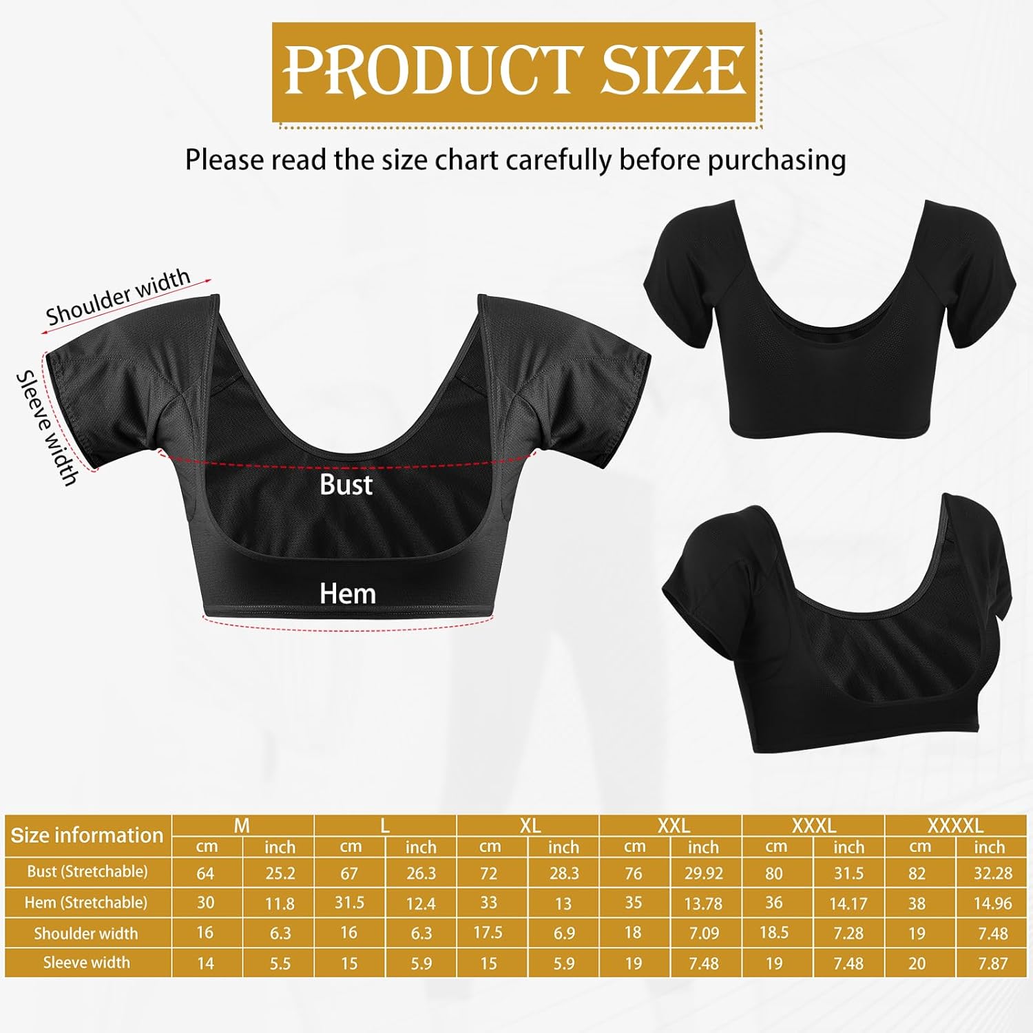 Zhanmai 3 Pcs Underarm Sweat Vest Armpit Sweat Proof Pads for Under Armpits Underarm Proof Pads for Women - Image 2