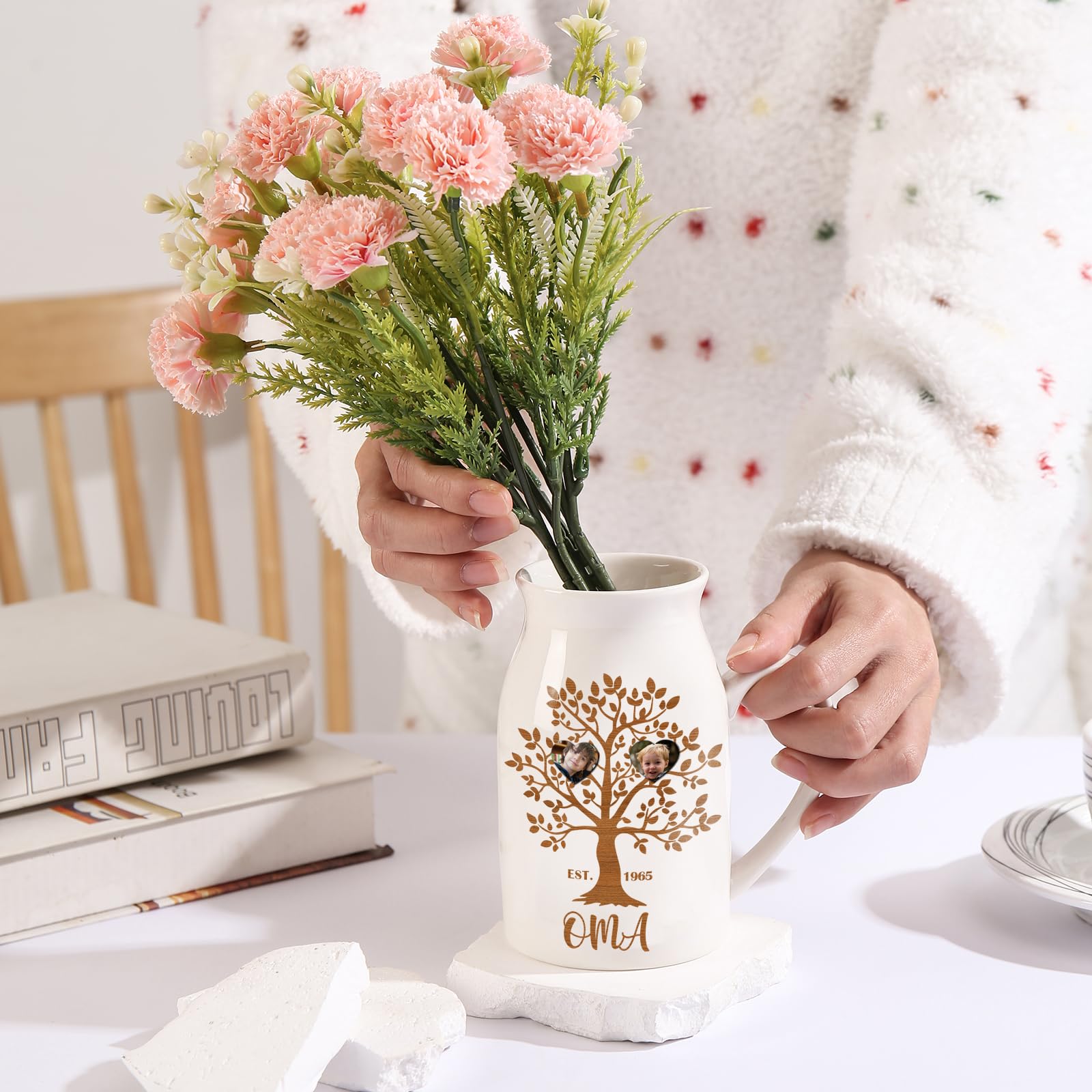Wamantic Personalisierte Vase Muttertagsgeschenk für Mama