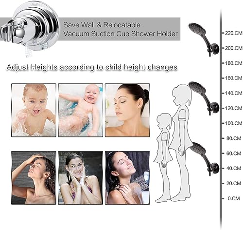 Miniatura 3 de Soporte adhesivo JiePai para cabezal de regadera, con ventosa, soporte de pared, extraíble, con disco adhesivo