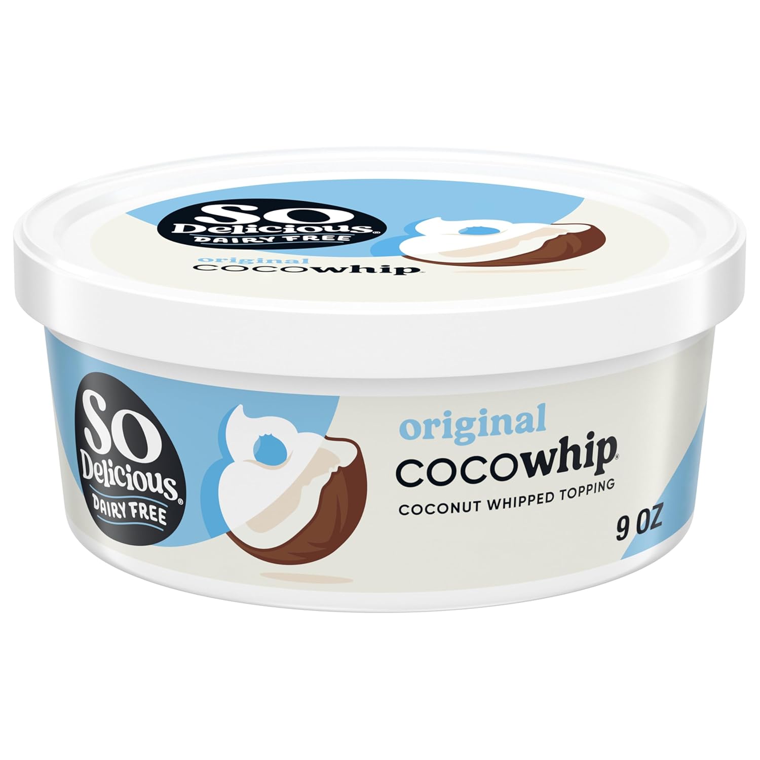 So Delicious Dairy Free CocoWhip Original Vegan Whipped Topping, Non-GMO, 9oz Tub - Coconut Cream Delight