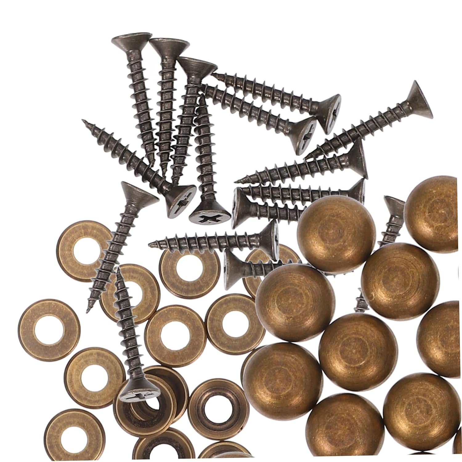 16pcs Copper Screw Nails for Mirrors and Wooden Boards, 15mm