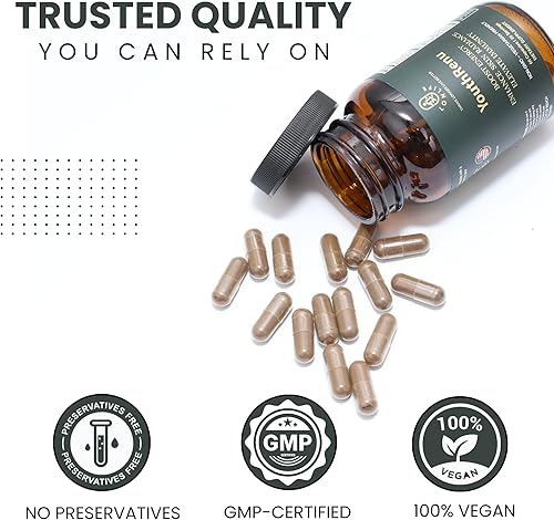 Miniatura 7 de YouthRenu - Suplemento de resveratrol antienvejecimiento con trans-resveratrol, colágeno de biotina - Suplementos energéticos para mujeres y hombres