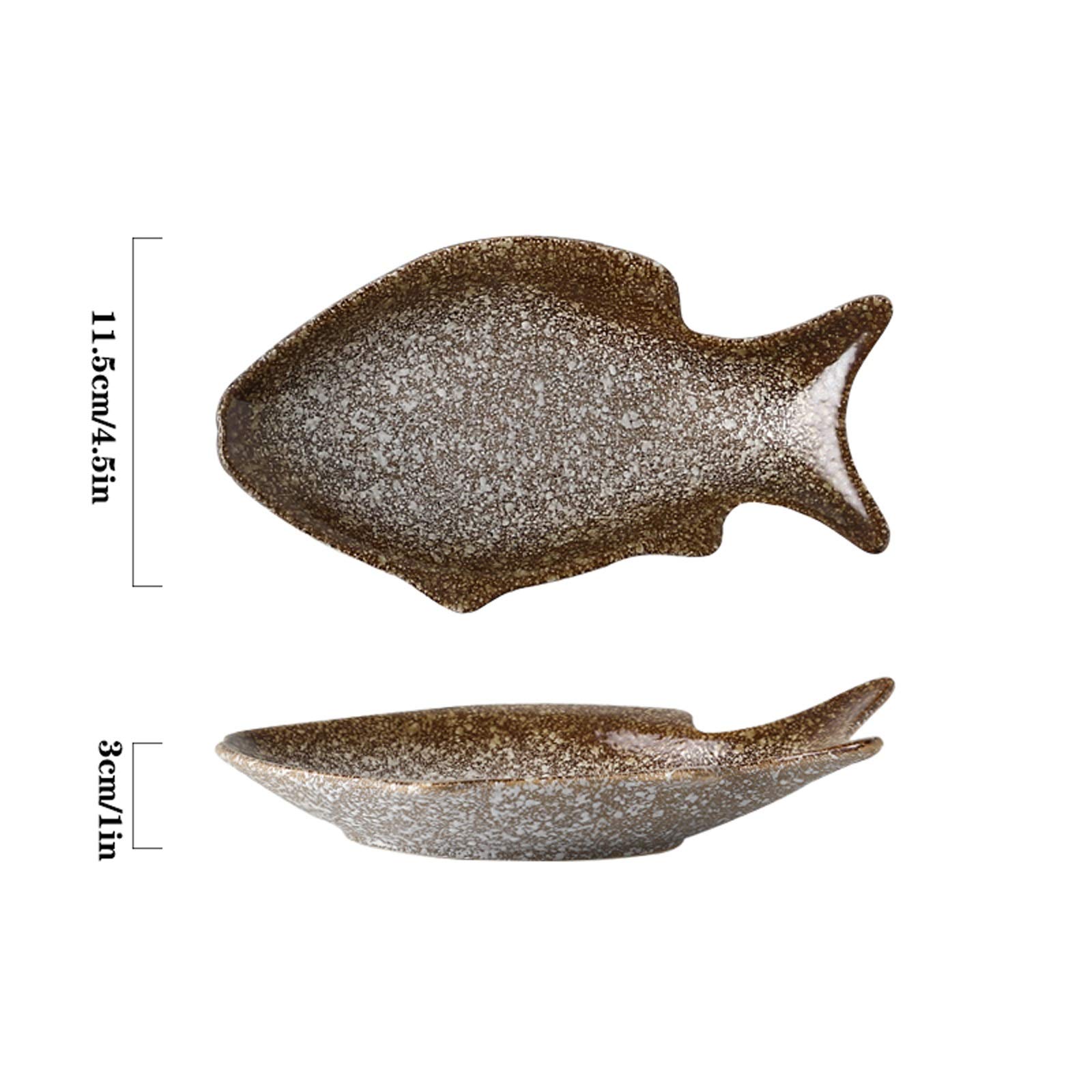 Saucenschale, 6 Stück, interessante Fischform, Keramik, Soja-Essig-Tauchplatte, Gewürz-Untertasse