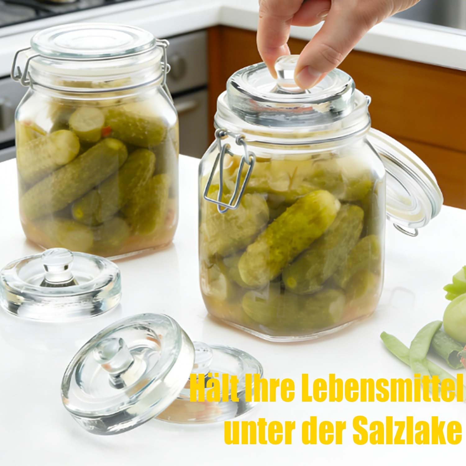 4 Pesi di fermentazione con Un Diametro di 8 cm, Pesi di Vetro per la fermentazione di Verdure in salamoia, Ideali per la fermentazione di crauti, Kimchi, cetrioli e Altri Alimenti fermentati