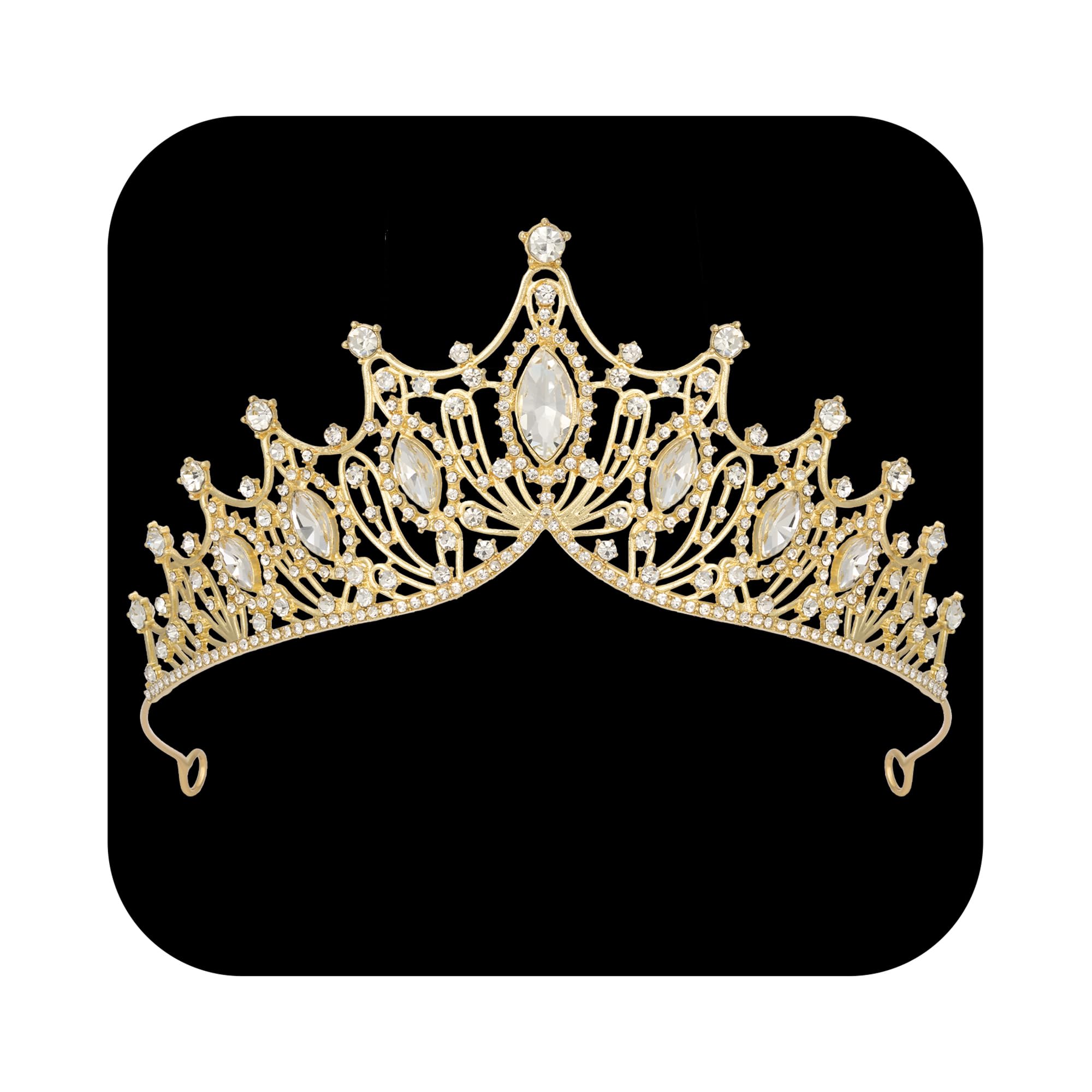 SWEETV Vintage Tiaras and Crowns for Women Queen Crown Costume Headpiece for Halloween Quinceanera Pageant Prom