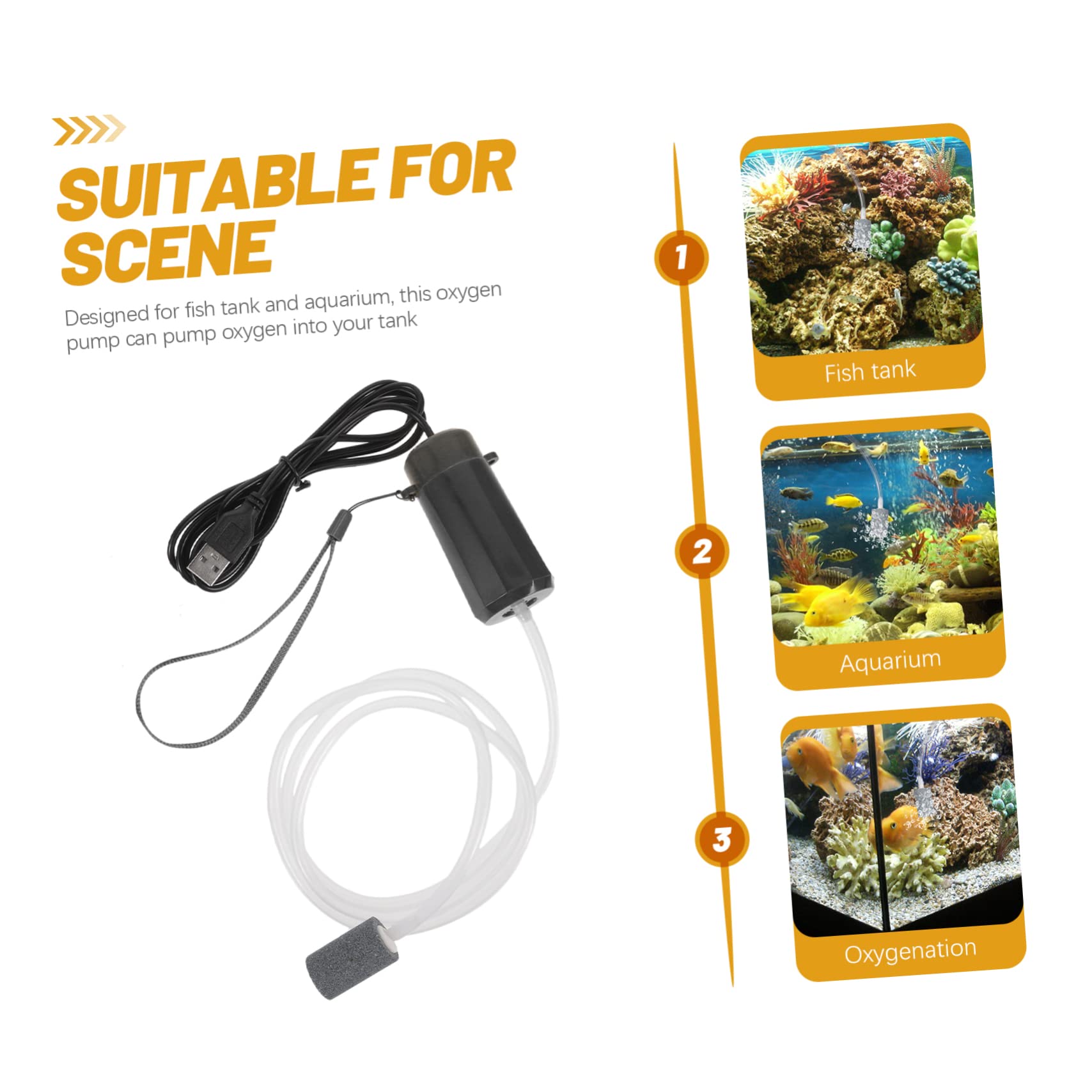 Didiseaon 2piezas De USB Portátil para Acuario Aireador Silencioso Gran Capacidad De Burbujeo para Acuarios Pequeños y Medianos Uso Hogar y Oficina