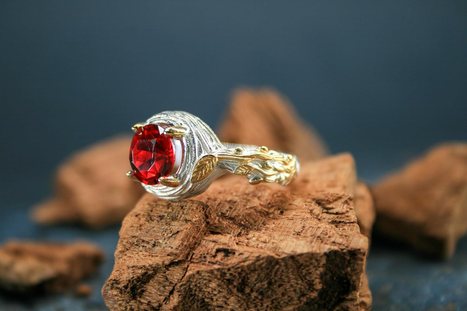 Passionate Red: Red Zircon Gemstone 925 Sterling Silver Ring