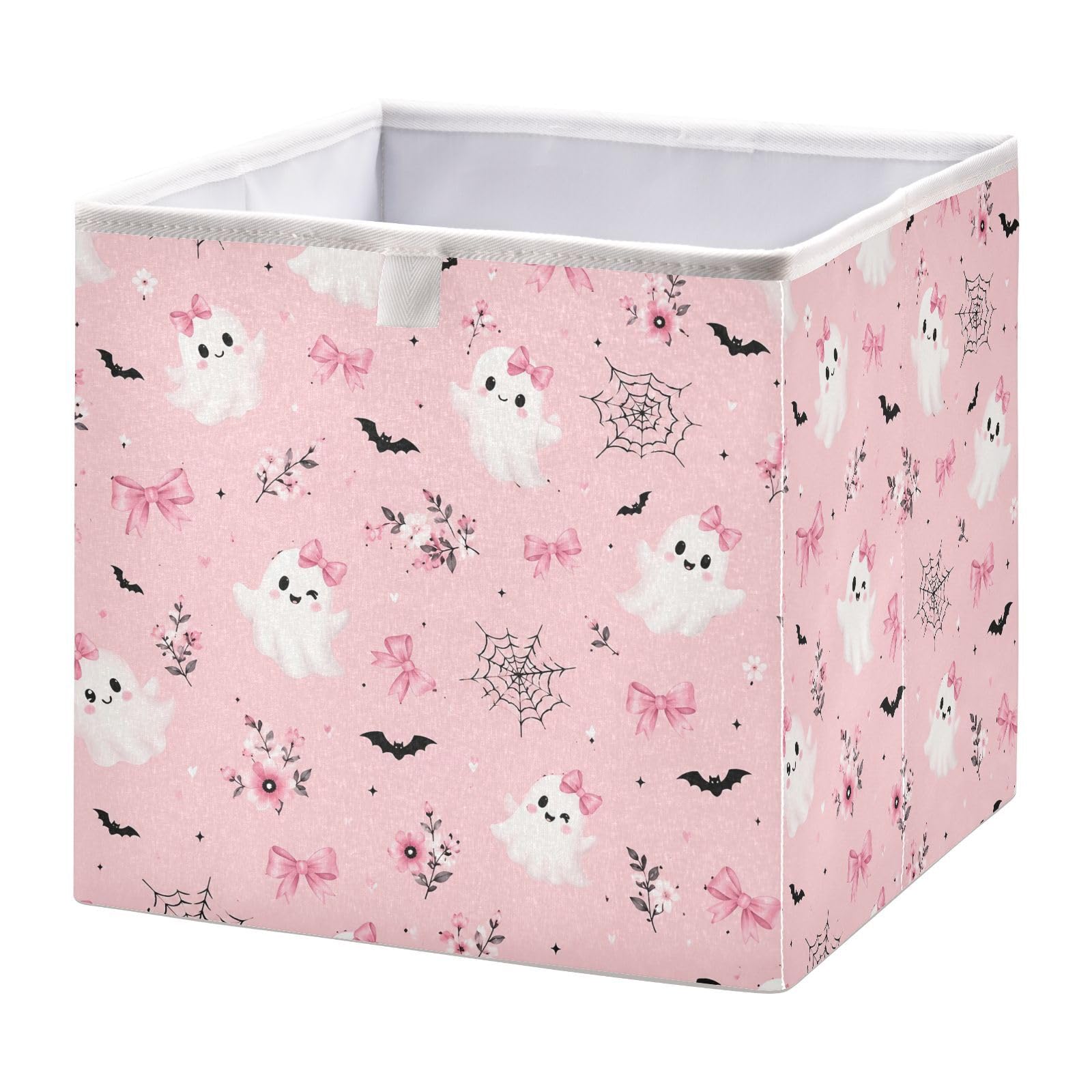 Ewusp Halloween Boo Cube Storage Boxes 28x28 cm Foldable Closet Organiser Bin Holiday Basket Baby Basket for Nursery Bedroom Office