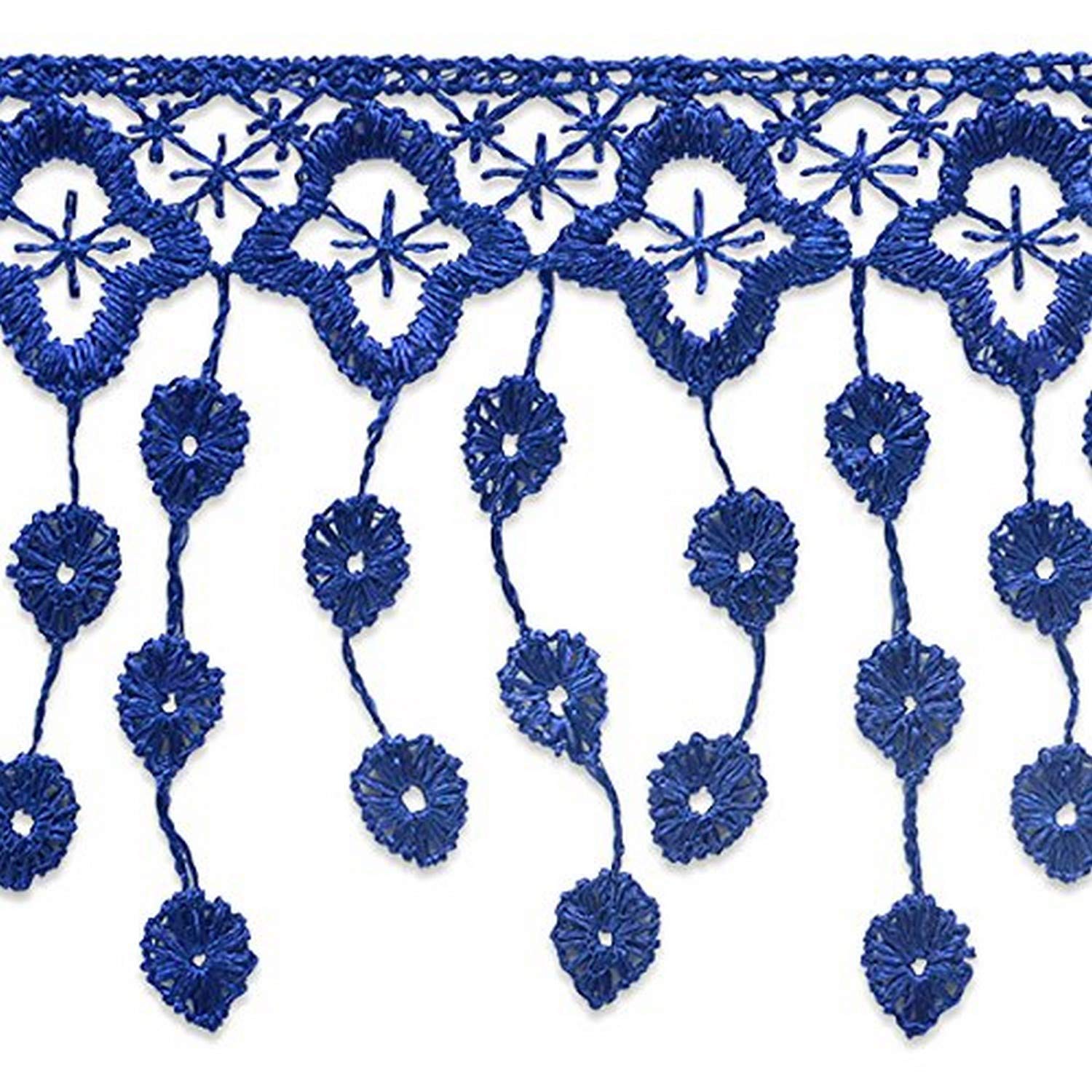 Trims by the Yard Abigail Victorian Lace Fringe Trim | Royal Blue | (13 yard cut)