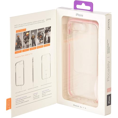 Gear4 Piccadilly Clear Case with Advanced Impact Protection [ Protected by D3O ], Slim, Tough Design for iPhone 7/8 – Rose Gold (26208)
