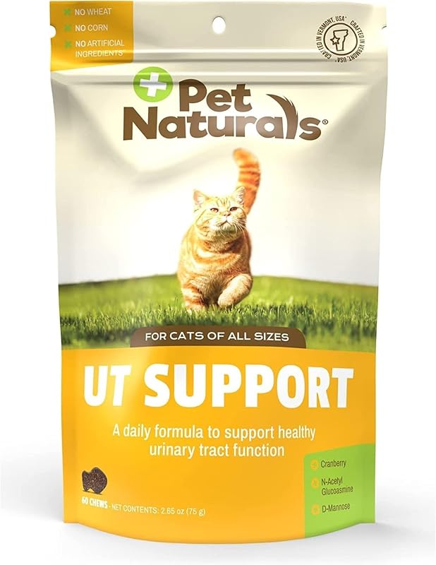 Suplemento para trato urinário de gatos Pet Naturals UT Support com cranberry e D-Mannose, 60 unidades