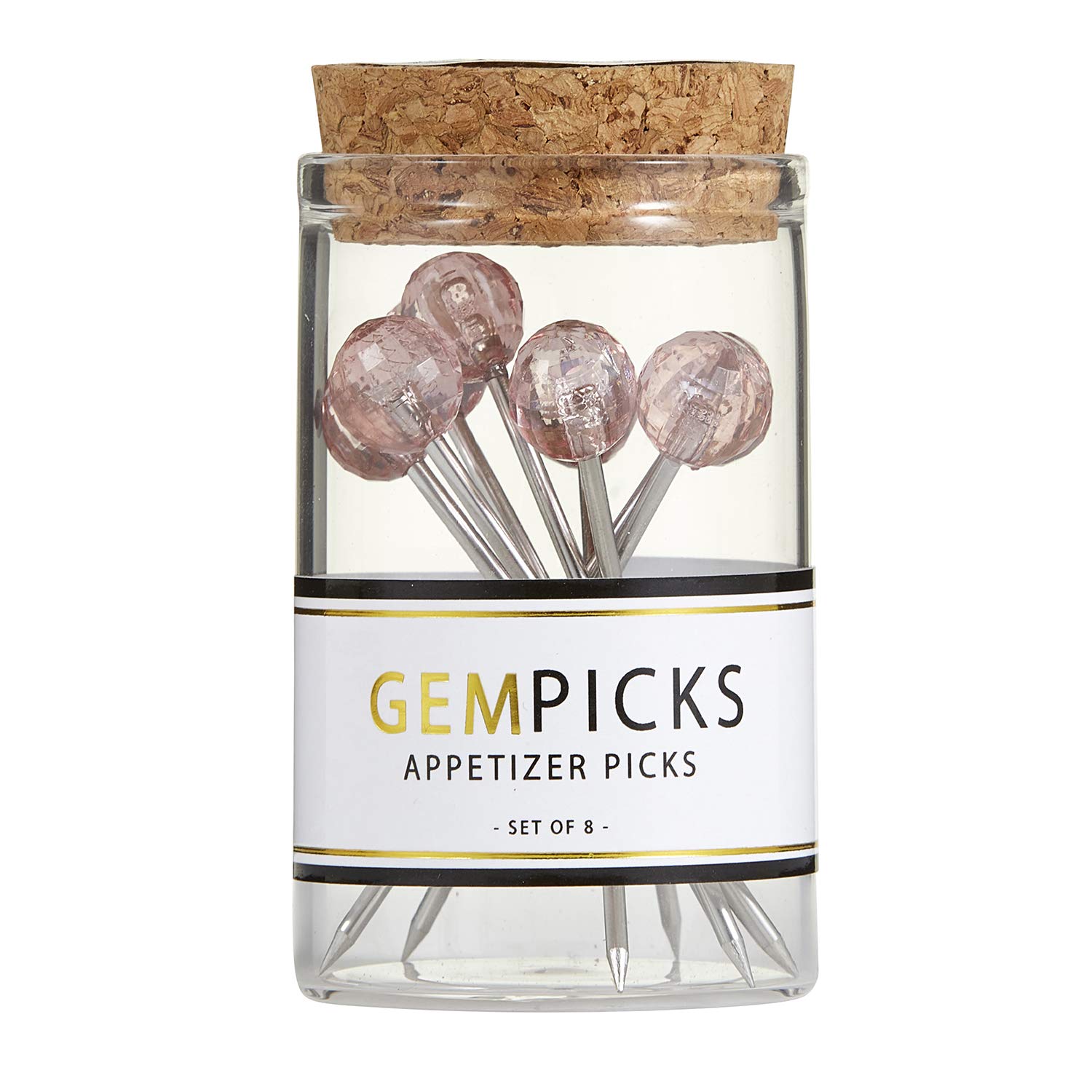 Creative Brands SB Design Studio TableSugar Gem Appetizer Picks, Set of 8, Blush