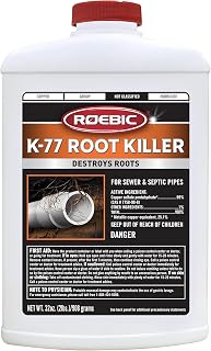 Roebic K-77 Granular Tree Root Killer - Septic System, Drain Field & Sewer Line Root Destroyer, Safe for Pipes, 32 oz
