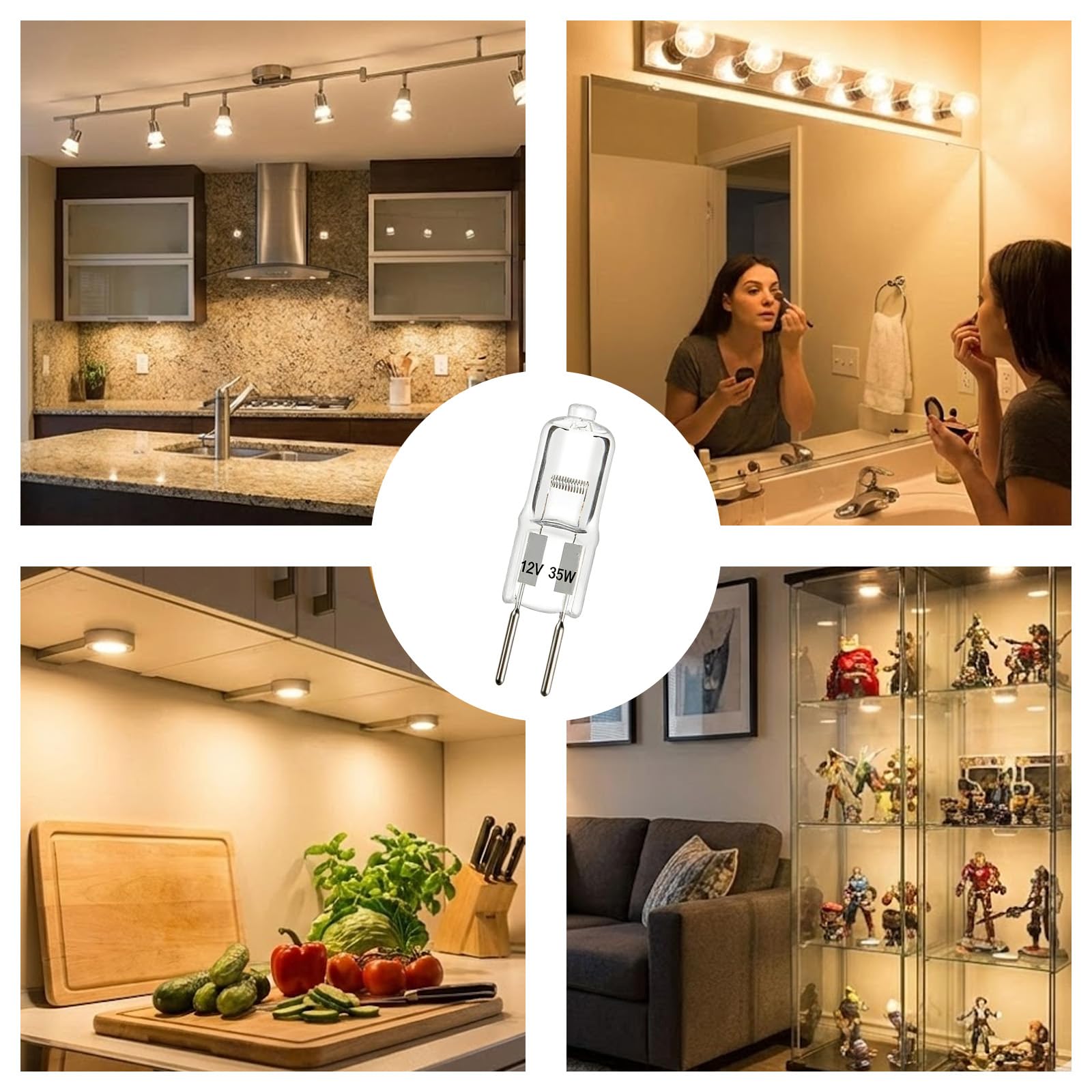 10 lampadine alogene G4 a capsula 12 V 35 W alogeno vetro chiaro luce calda 2800 K non led non collegate per cappa aspirante cucina soggiorno illuminazione interna