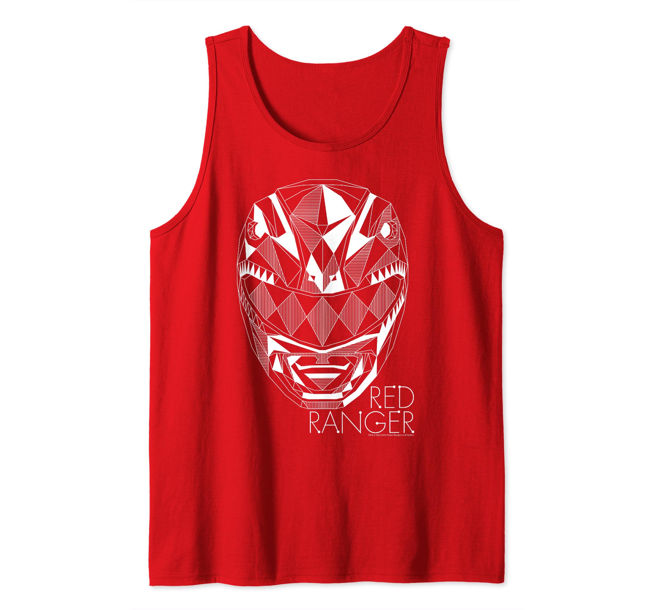 Amazon.com: Power Rangers Red Ranger Geometric Silhouette Line Art Tank ...