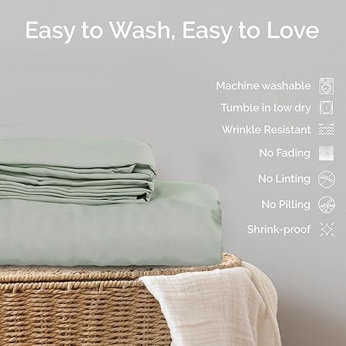 Miniatura 8 de Juego de funda de edredón - Funda de edredón 100% viscosa derivada de bambú, tamaño Queen, 3 piezas de funda de edredón refrescante de lujo para