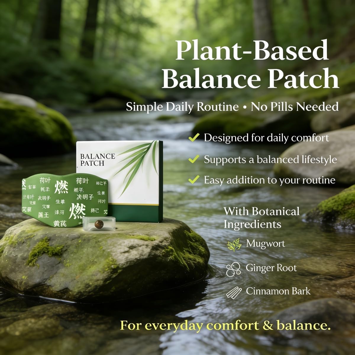 5PCS Herbal Patch Pad Balance, Plant Herbal Navel Patches for Menstrual Cramp Relief, Japanese Herbal Balance Patch for Abdominal Comfort,Easy Topical Use (30pcs)