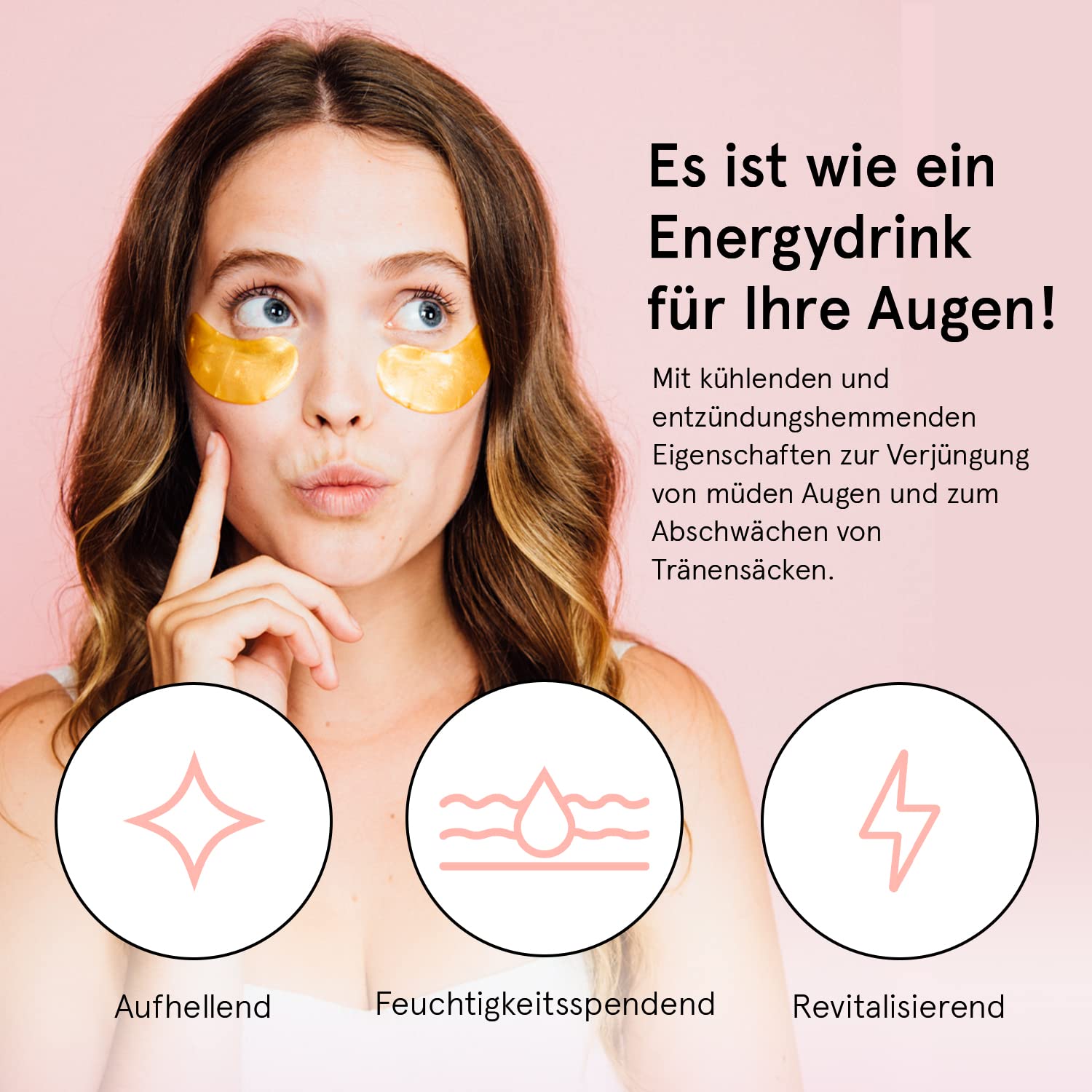 grace & stella - Preisgekrönte Augenpads, Eye Pads Reduzieren Dunkle Augenringe, Gegen Tränensäcke und Falten, Kühlende und Erfrischende Augen Pads Masken, Gel-Eyepads [24 Paare, Gold]